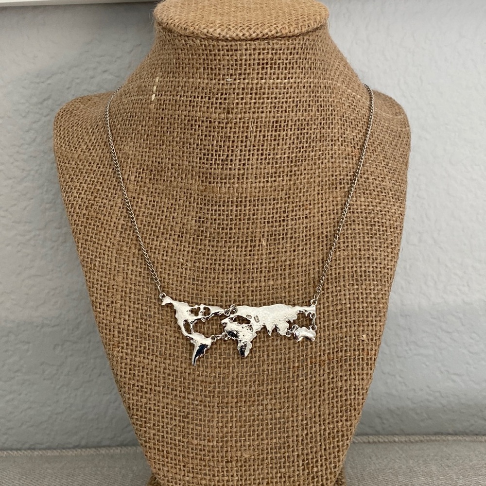 MOVING SALE: will donate if not sold! 
Globe world map necklace - wanderlust